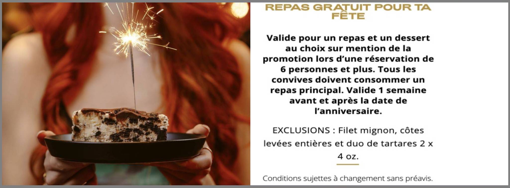 Rabais anniversaire restaurant
