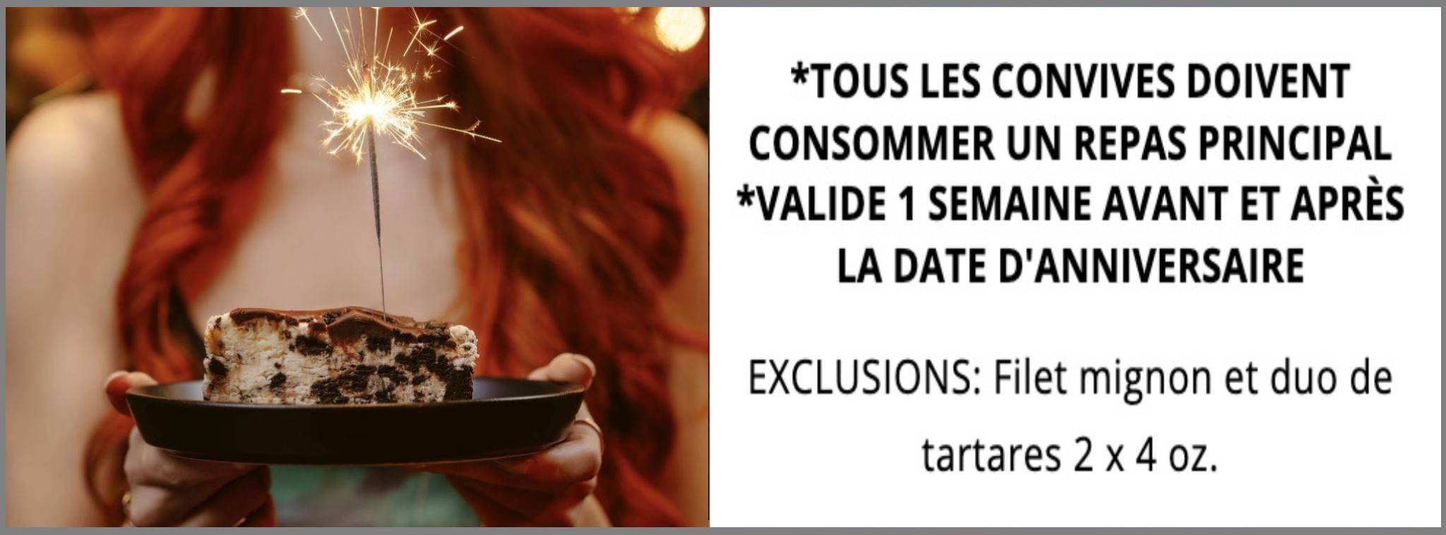 Rabais anniversaire restaurant