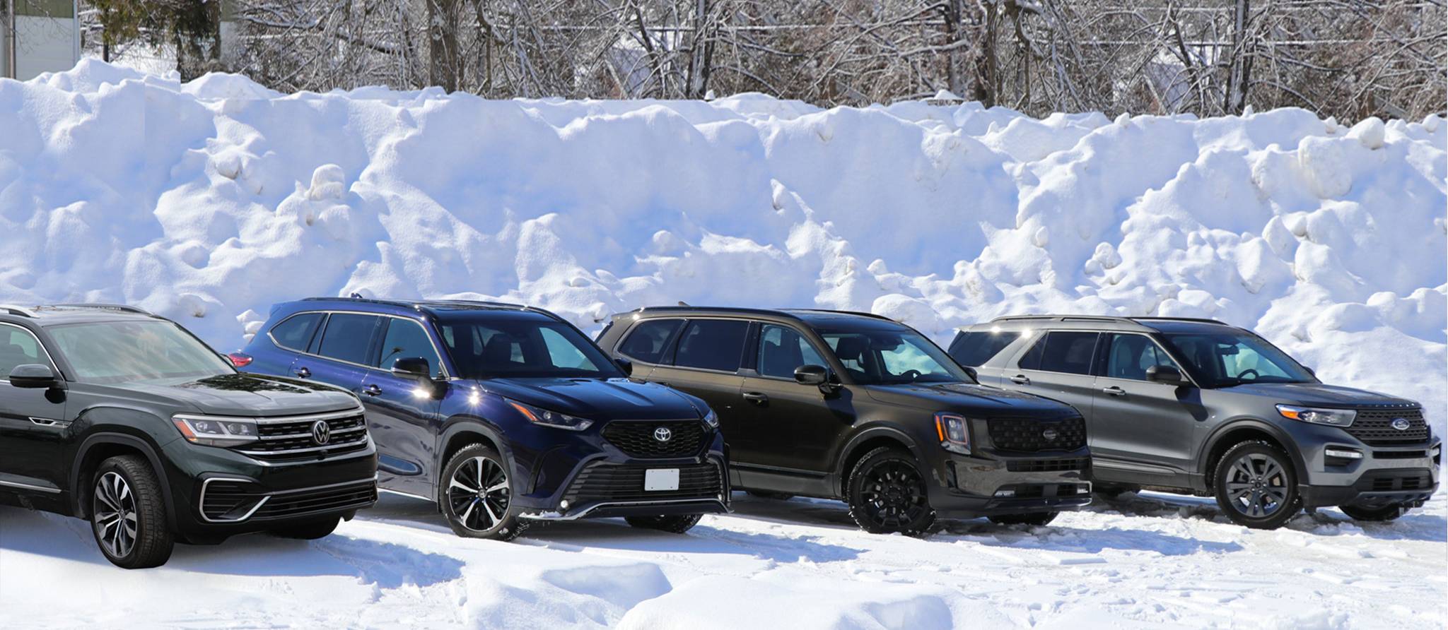 Achat VS location: comparatif des Ford Explorer, Kia Telluride, Toyota Highlander et Volkswagen Atlas