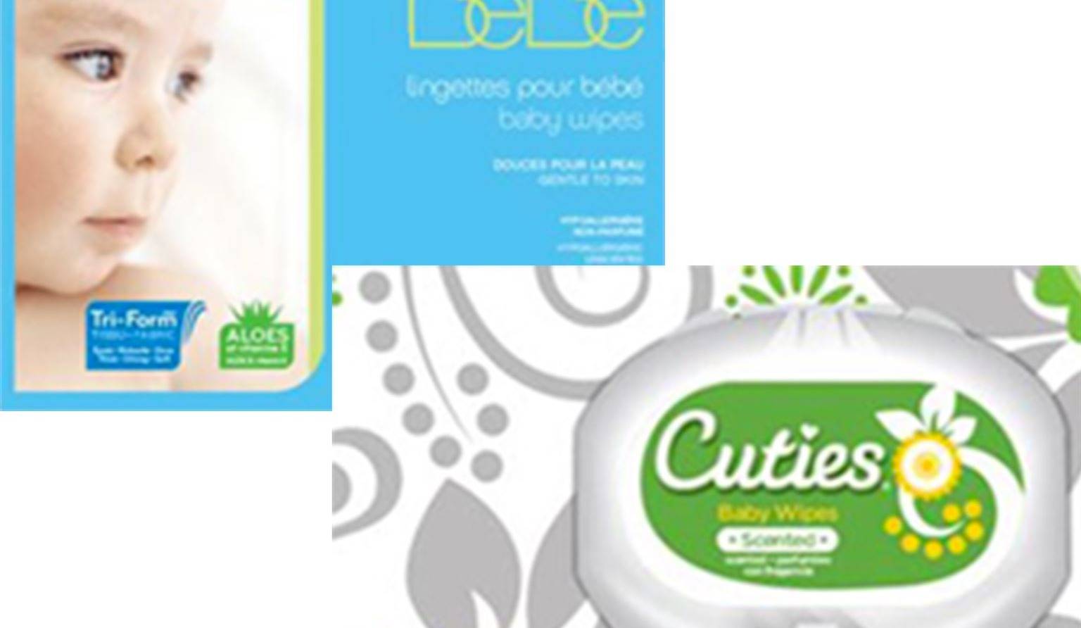 Rappel de 164 000 emballages de lingettes humides pour bébés 
