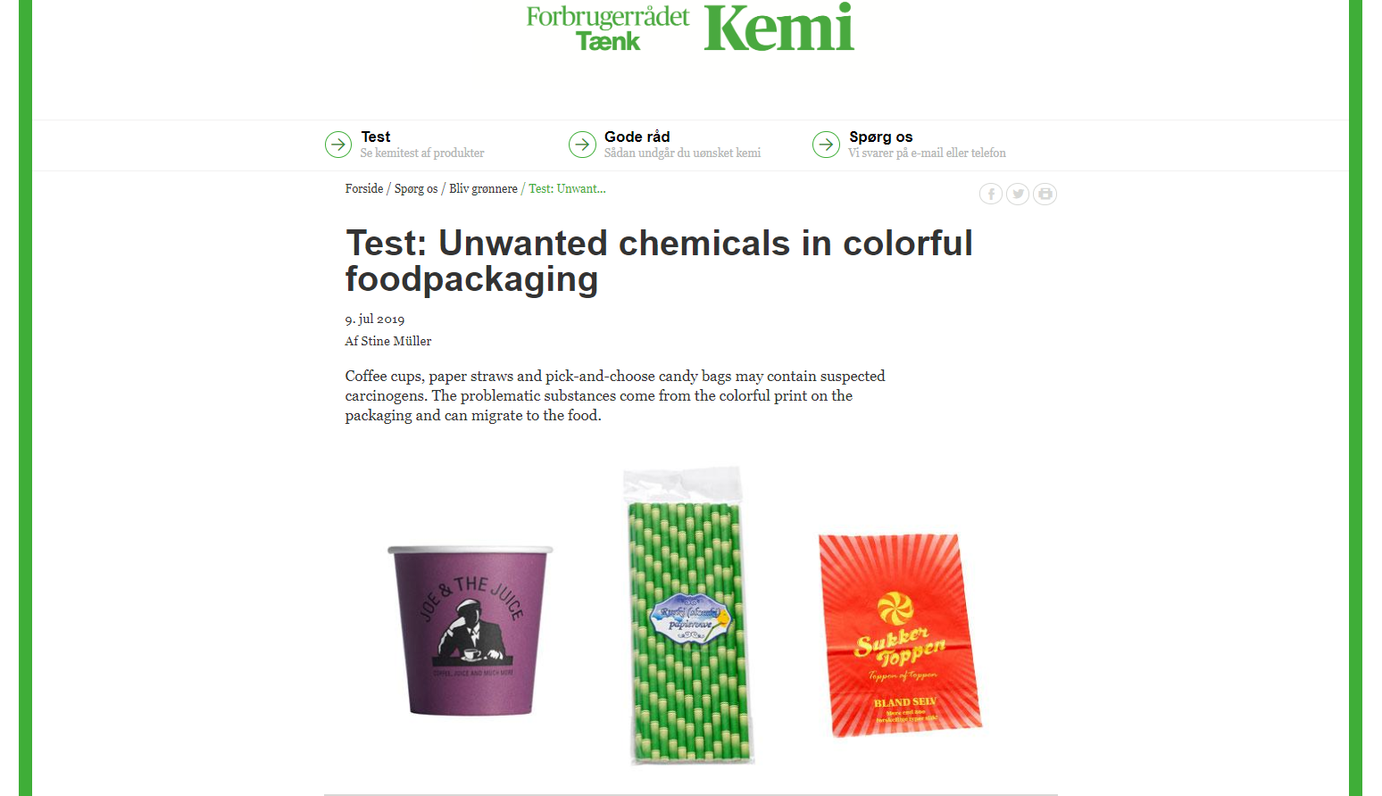 Des colorants indésirables dans les emballages alimentaires
