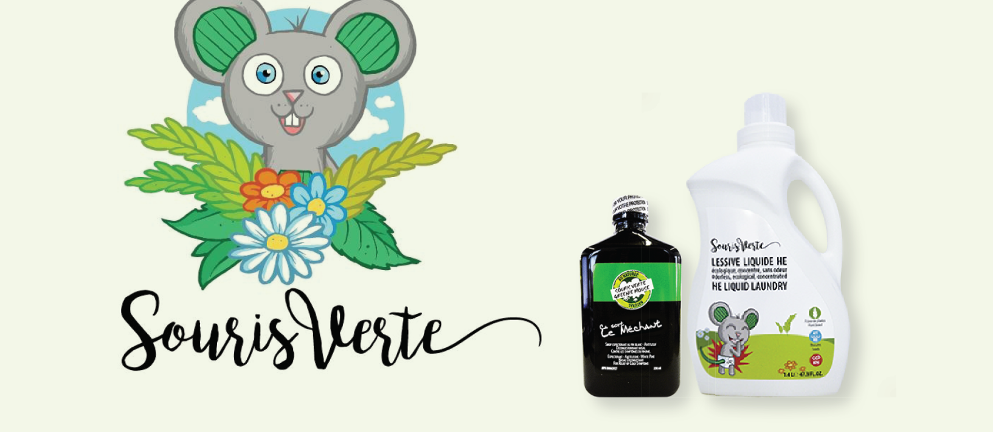 Souris Verte, or noir et zones grises