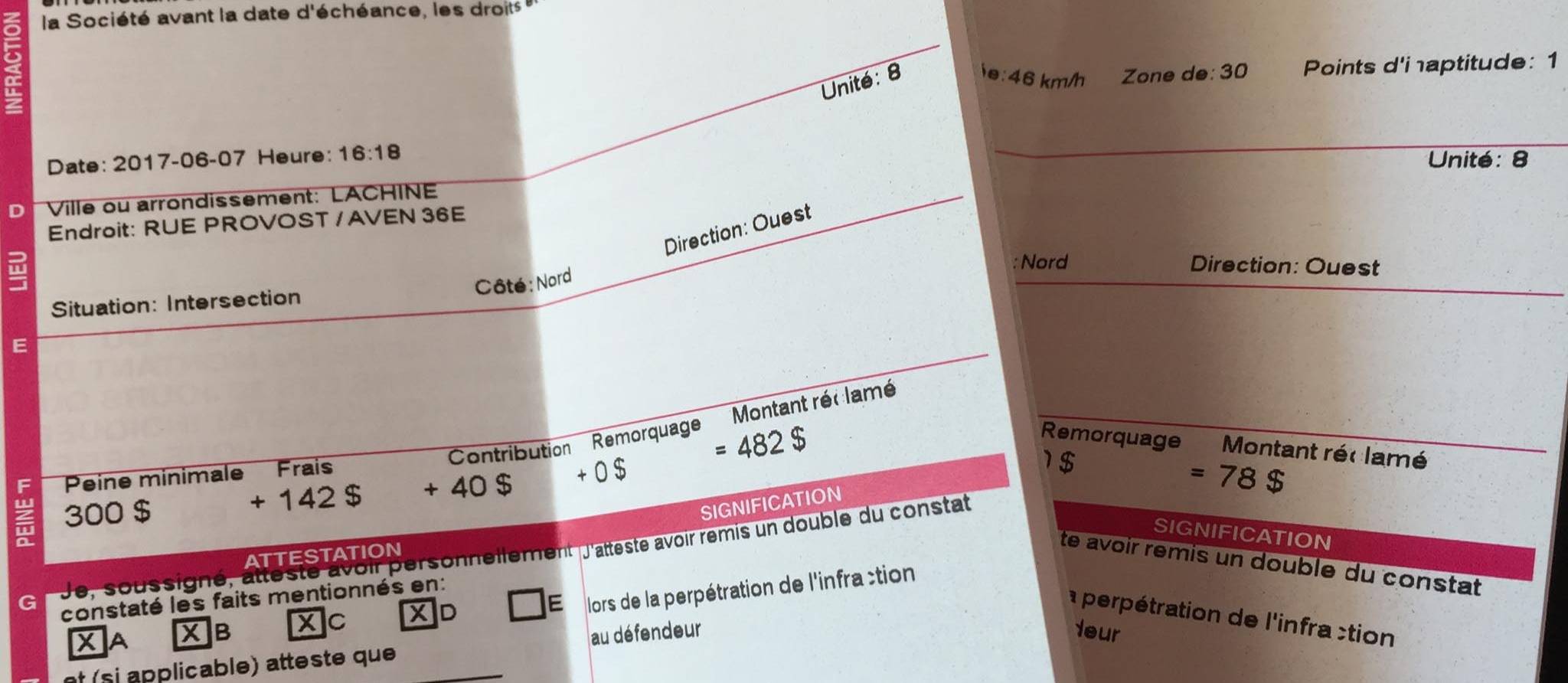 Cas vécu: un paiement d’immatriculation oublié lui coûte 482 $