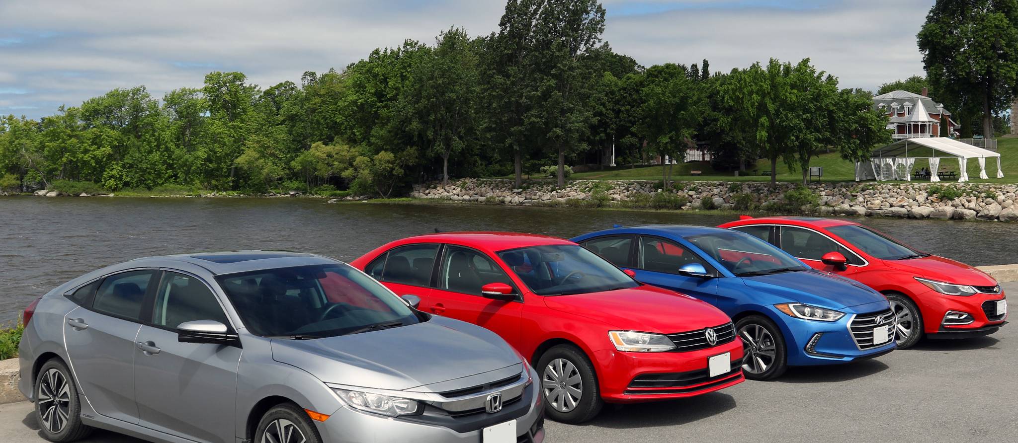 Essai compactes: Honda Civic 2016, Hyundai Elantra 2017, Chevrolet Cruze 2016, Volkswagen Jetta 2016 et Mazda 3 2016