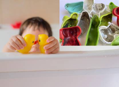 Des canards en plastique pour le bain… remplis de moisissures