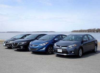 Essai comparatif: quatre compactes Honda Civic, Mazda 3, Toyota Corolla et Hyundai Elantra