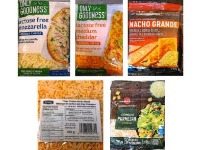 Mélanges de fromages diverses marques