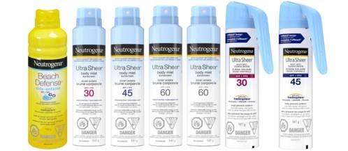 Rappel d'écrans solaires Neutrogena