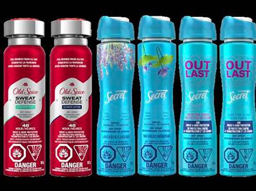 Antisudorifiques en aérosol Old Spice et Secret