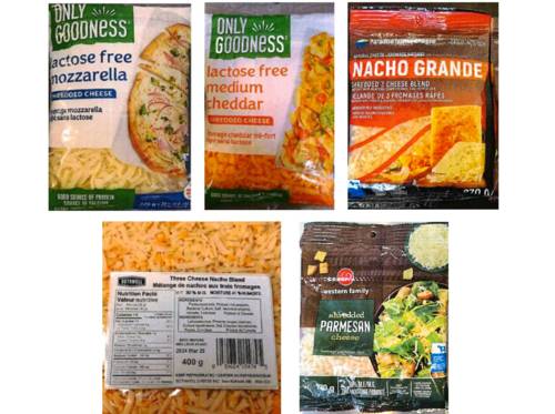 Mélanges de fromages diverses marques