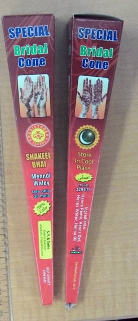 Cônes de henné noir «Shakeel Bhai Mehndi Waley Bridal Special» 