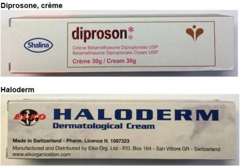 Crèmes et lotions pour la peau non autorisées