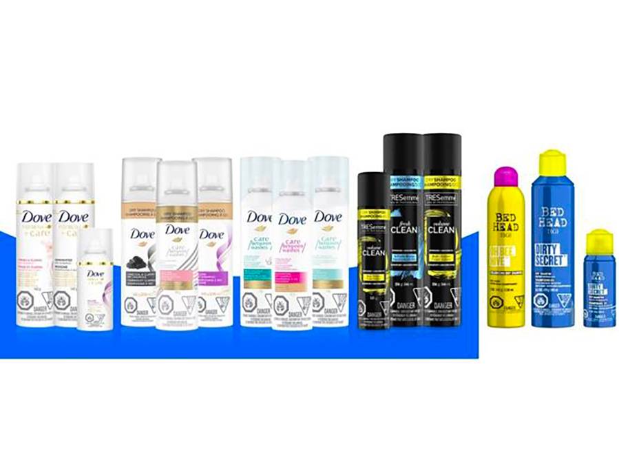 shampooingssecsBedHeadTIGIDoveTresemme