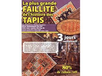 Liquidations de tapis: Prudence!